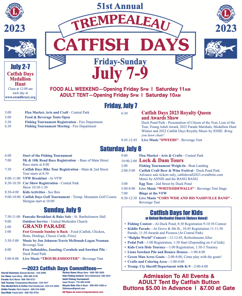 51st Annual Trempealeau Catfish Days Trempealeau Chamber of Commerce